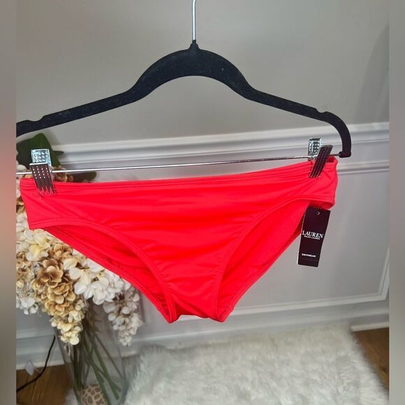NWT Lauren Ralph Lauren RED Beach Club Hipster Bikini Swim Bottom - Picture 4 of 6